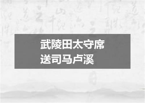 武陵田太守席送司马卢溪