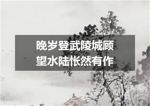 晚岁登武陵城顾望水陆怅然有作