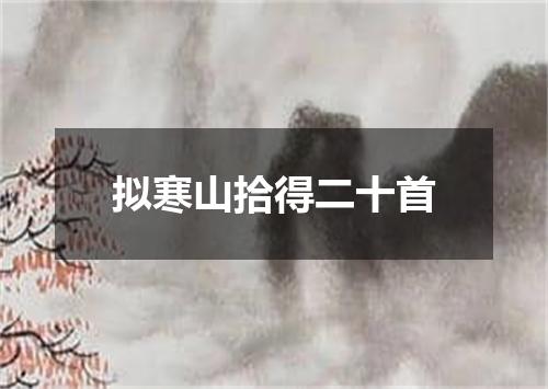 拟寒山拾得二十首