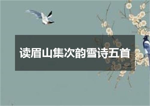读眉山集次韵雪诗五首