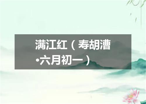 满江红（寿胡漕·六月初一）