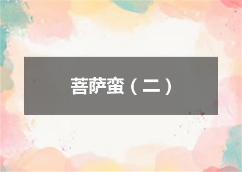 菩萨蛮（二）