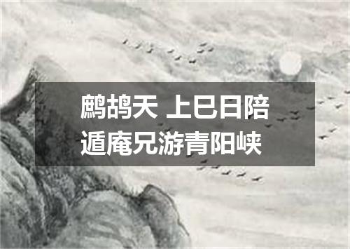 鹧鸪天 上巳日陪遁庵兄游青阳峡