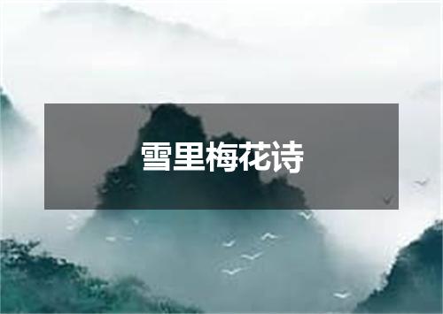 雪里梅花诗