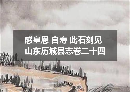感皇恩 自寿 此石刻见山东历城县志卷二十四