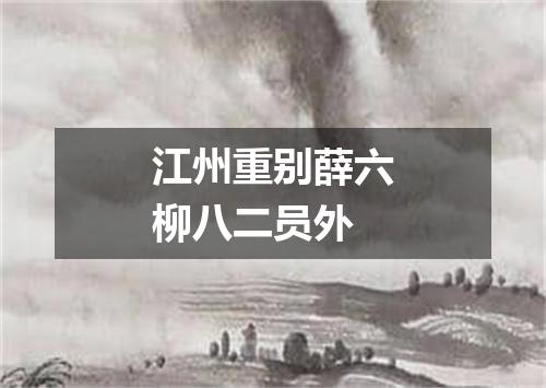 江州重别薛六柳八二员外