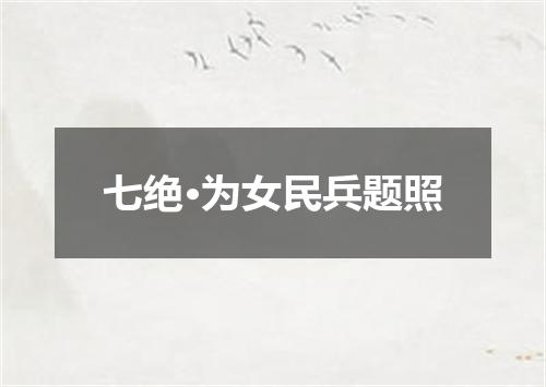 七绝·为女民兵题照