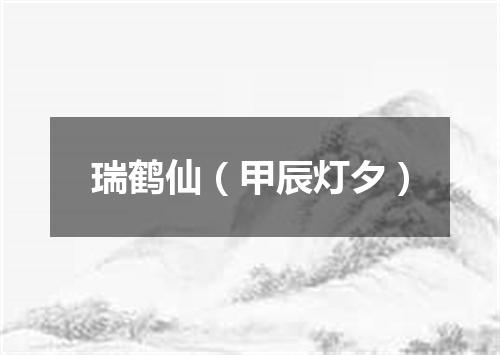 瑞鹤仙（甲辰灯夕）