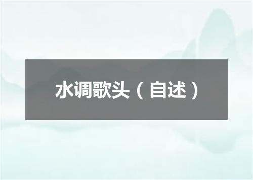 水调歌头（自述）