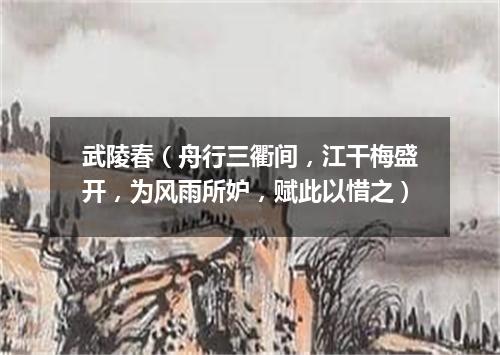 武陵春（舟行三衢间，江干梅盛开，为风雨所妒，赋此以惜之）