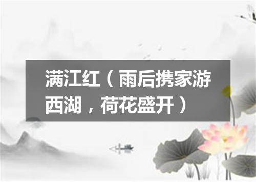 满江红（雨后携家游西湖，荷花盛开）