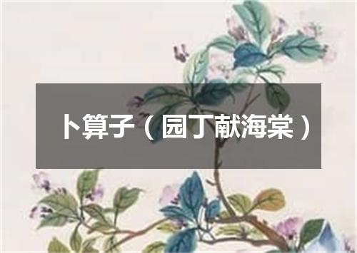 卜算子（园丁献海棠）