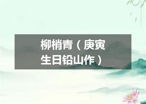 柳梢青（庚寅生日铅山作）