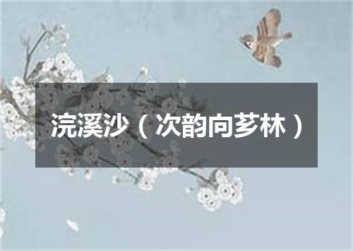 浣溪沙（次韵向芗林）