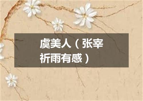 虞美人（张宰祈雨有感）