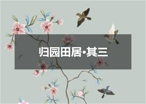 归园田居·其三