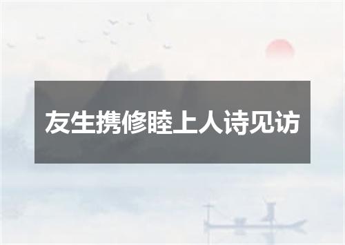 友生携修睦上人诗见访