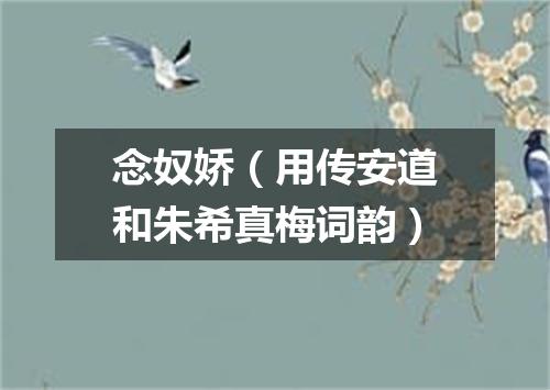 念奴娇（用传安道和朱希真梅词韵）