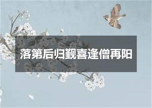 落第后归觐喜逢僧再阳