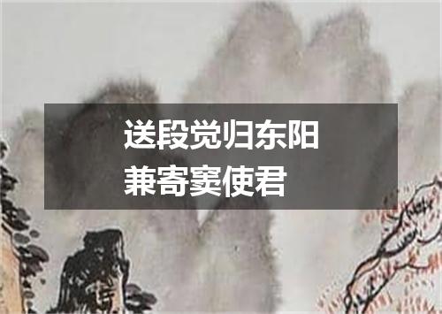 送段觉归东阳兼寄窦使君