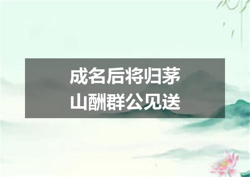 成名后将归茅山酬群公见送