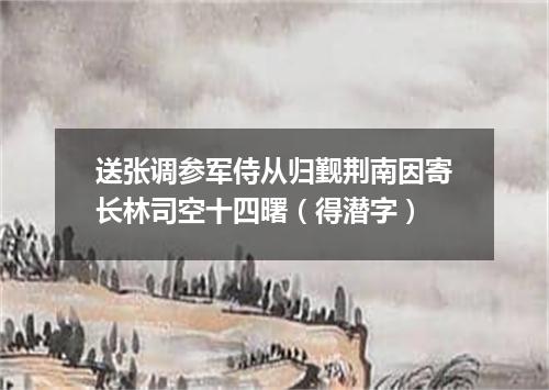 送张调参军侍从归觐荆南因寄长林司空十四曙（得潜字）