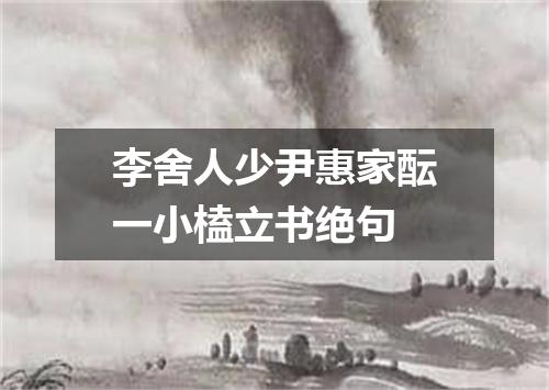 李舍人少尹惠家酝一小榼立书绝句