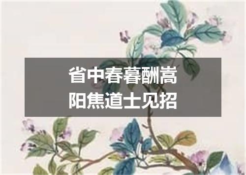 省中春暮酬嵩阳焦道士见招