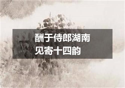 酬于侍郎湖南见寄十四韵