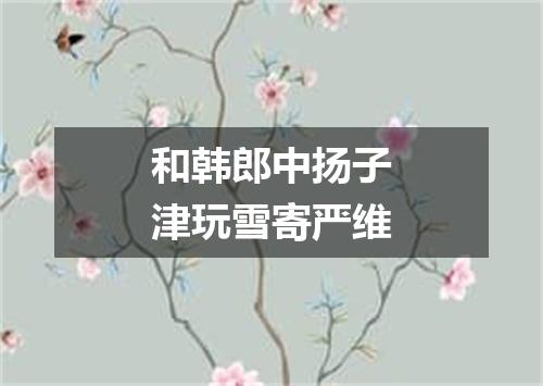 和韩郎中扬子津玩雪寄严维