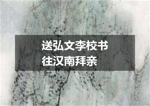 送弘文李校书往汉南拜亲