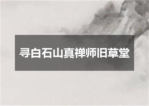 寻白石山真禅师旧草堂