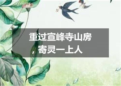 重过宣峰寺山房，寄灵一上人