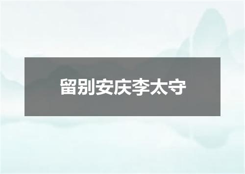 留别安庆李太守