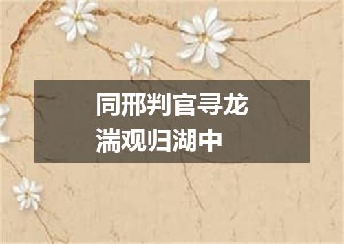 同邢判官寻龙湍观归湖中