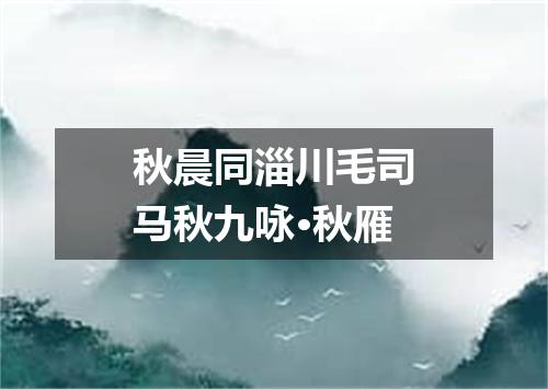 秋晨同淄川毛司马秋九咏·秋雁