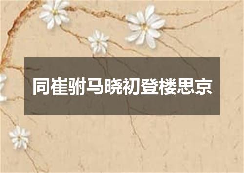 同崔驸马晓初登楼思京