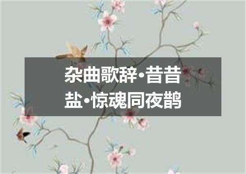 杂曲歌辞·昔昔盐·惊魂同夜鹊