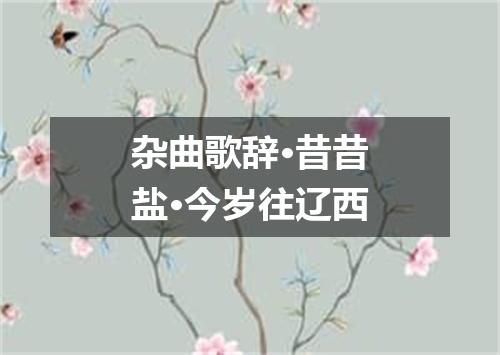 杂曲歌辞·昔昔盐·今岁往辽西