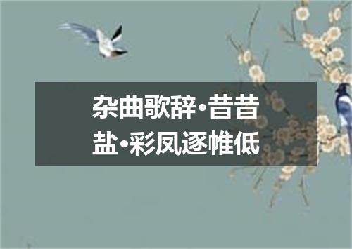 杂曲歌辞·昔昔盐·彩凤逐帷低