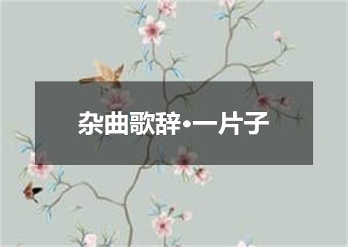 杂曲歌辞·一片子