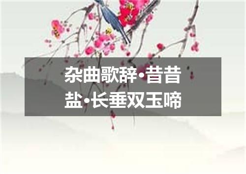 杂曲歌辞·昔昔盐·长垂双玉啼