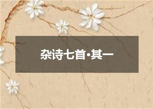 杂诗七首·其一