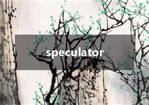 speculator是什么意思