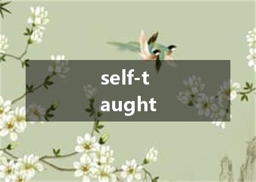 self-taught是什么意思