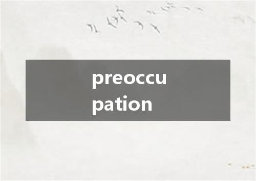 preoccupation是什么意思