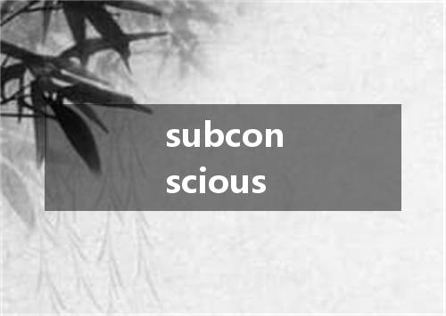 subconscious是什么意思