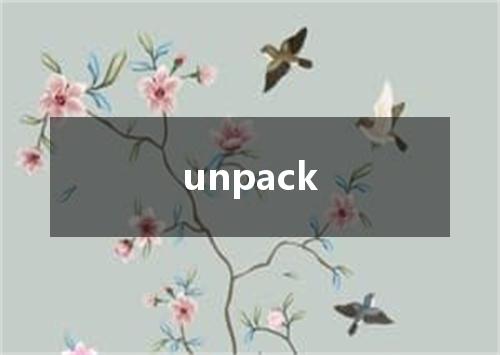 unpack是什么意思