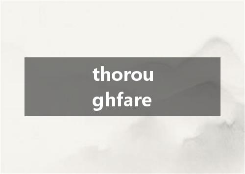 thoroughfare是什么意思