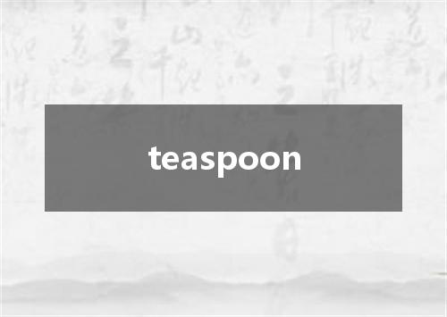 teaspoon是什么意思